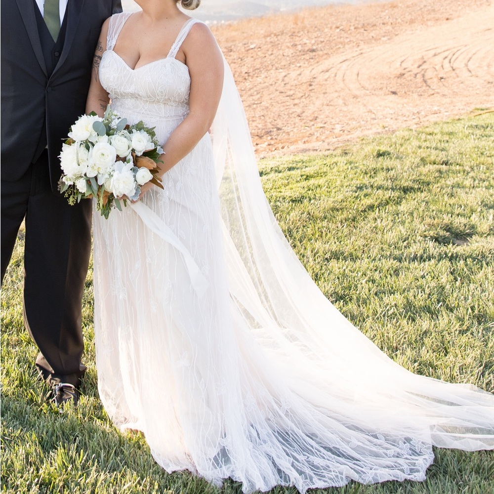 Ivory beaded wedding gown melissa sweet david’s bridal sweetheart neckline